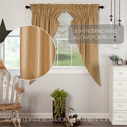 VHC-Brands-Simple-Life-Flax-Khaki-Country-Farmhouse-Window-Curtain-Prairie-Short-Panel-Set-of-2-63x36x18 VHC Brands Simple Life Flax Khaki Country Farmhouse Window Curtain Prairie Short Panel Set of 2 63x36x18
