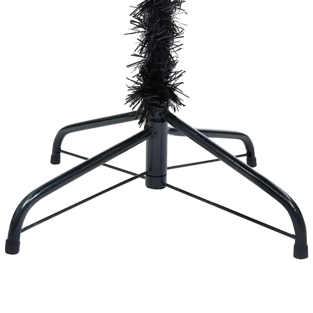 Albero di Natale artificiale con luci e palline di Natale, 180 cm, PVC nero