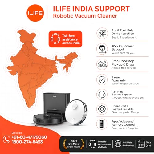 Image of ILIFE A30 Pro Robotic Vacuum Cleaner with Self-Empty Station, 5000Pa Suction, LiDAR Navigation, Vacuum and Mop Combo, Multi-Floor Mapping, Customize Cleaning, Remote Control, App, Alexa & GH