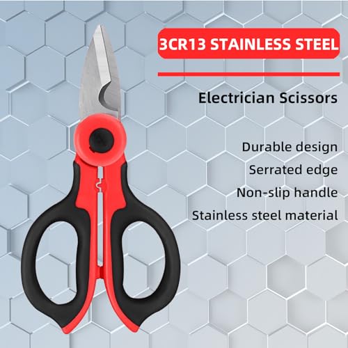 2 x Professional Electrician's Scissors, Carbon Steel Scissors, Household Scissors - Image 3