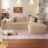 ovios 104' Cloud Boneless Couch with L-Shape Chaise,Modern...