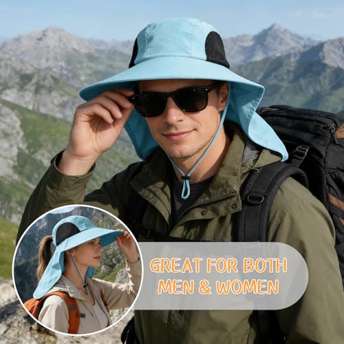 Image of Sun Hat for Men Women with Neck Flap,UPF 50+ UV Protection Fishing Hat