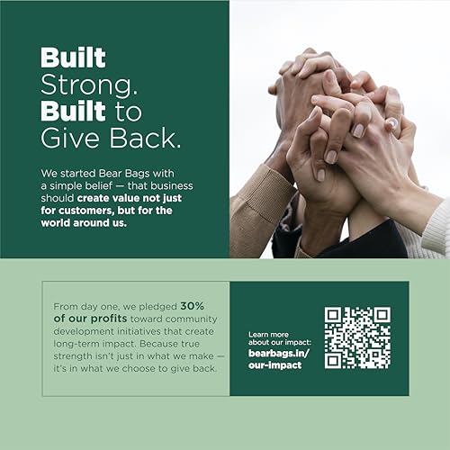 Image of BearBags Extra Strong Compostable Garbage Bags | CPCB & TUV Certified | Medium 19x21 | 30 Bags Roll | Green | Dustbin /Trash Bags | For Dry & Wet waste