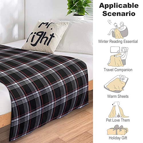 Flannel Fleece Throw Blanket Golf Gti Plaid Pattern Light Weight Air-Conditioned Quilts For Birthday Gifts Machine Washable Fluffy Blanket For Women Men, 50 X 60 In #TOP4