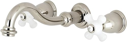Miniatura 10 de Kingston Brass KS3120PX Ks3120Px - Grifo de fregadero de montaje en pared central de 8 pulgadas, 7-49 pulgadas en alcance de boquilla, negro mate