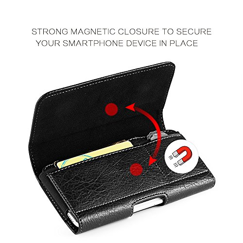 Aiscell Wallet Case Belt Clip Holster For Moto One 5G, One 5G Uw, One 5G Ace, Moto G 5G, G Stylus 5G (2022)(2021),Moto G Pure, Edge (2021) Black Pebbled Leather Pouch Case (Fit W/Protective Cover On) #TOP2