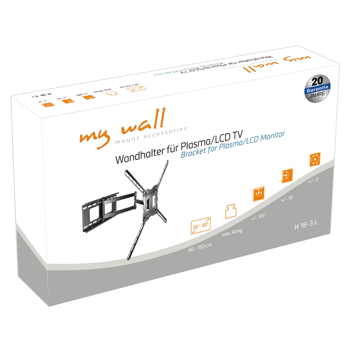 My Wall H18 – 3L – Supporto da parete per LCD TV 160 cm (63 pollici)