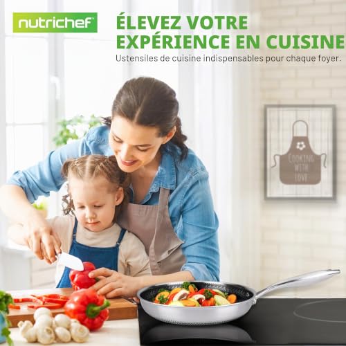 Poêle antiadhésif renforcé NutriChef 25 cm à surface nid d'abeille - 7