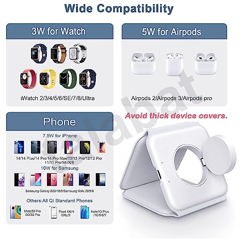 Image of 2023 New (Pack of 2) 3 in 1 Magnetic Travel Wireless Charging Station Multiple Devices, 3 in 1 Charging Station, Compatible with i-Phone 14 /13 /12 /Pro /Max,iWatch,AirPods 3 /2 /Pro