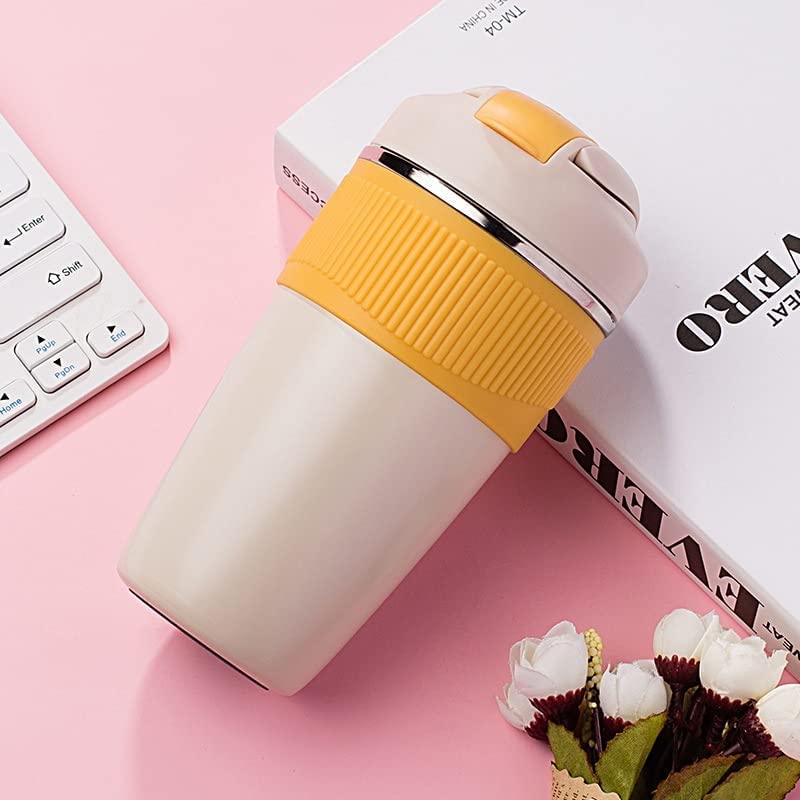 Image of Wosta Stainless Steel Coffee Mug I Travel Mugs For Hot Drinks I Insulated Coffee Cup With Leakproof Lid I Travel Coffee Cup I Reusable Coffee Cup With Lid For Hot /Cold Drinks 17Oz /480Ml (Yellow)