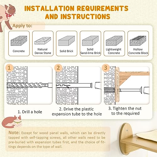 Set pared para gato 8 piezas con hamacas y estantes miniatura 5