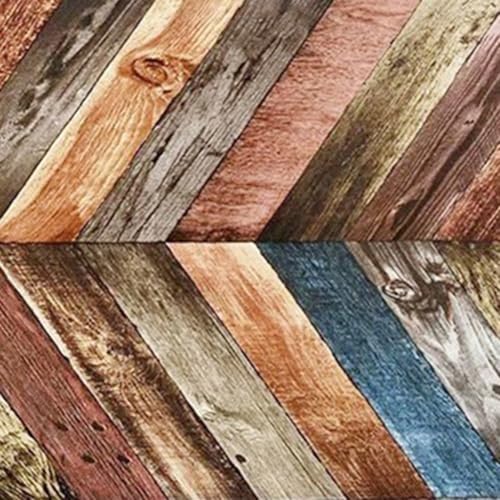 Revestimiento de pared de PVC con patrón de grano de madera realista, no se puede fregar, adecuado para decorar dormitorios, baños, salas de estar y cocinas (C)