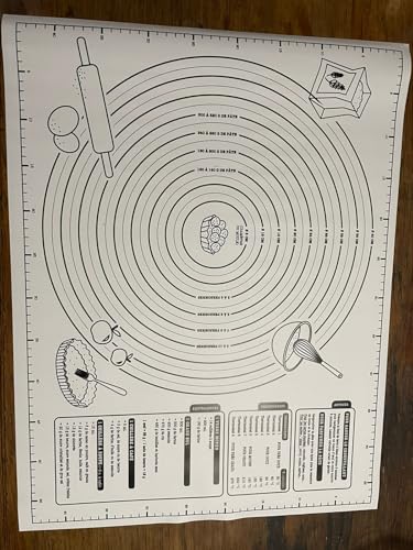 La mejor comparación de Tablas de amasar los mejores 10. 46 Tapete de Silicona para Amasar, Extra Grande con Medidas, 60 x 40 cm, Guía de Conversión de Medidas para Repostería y Pastelería