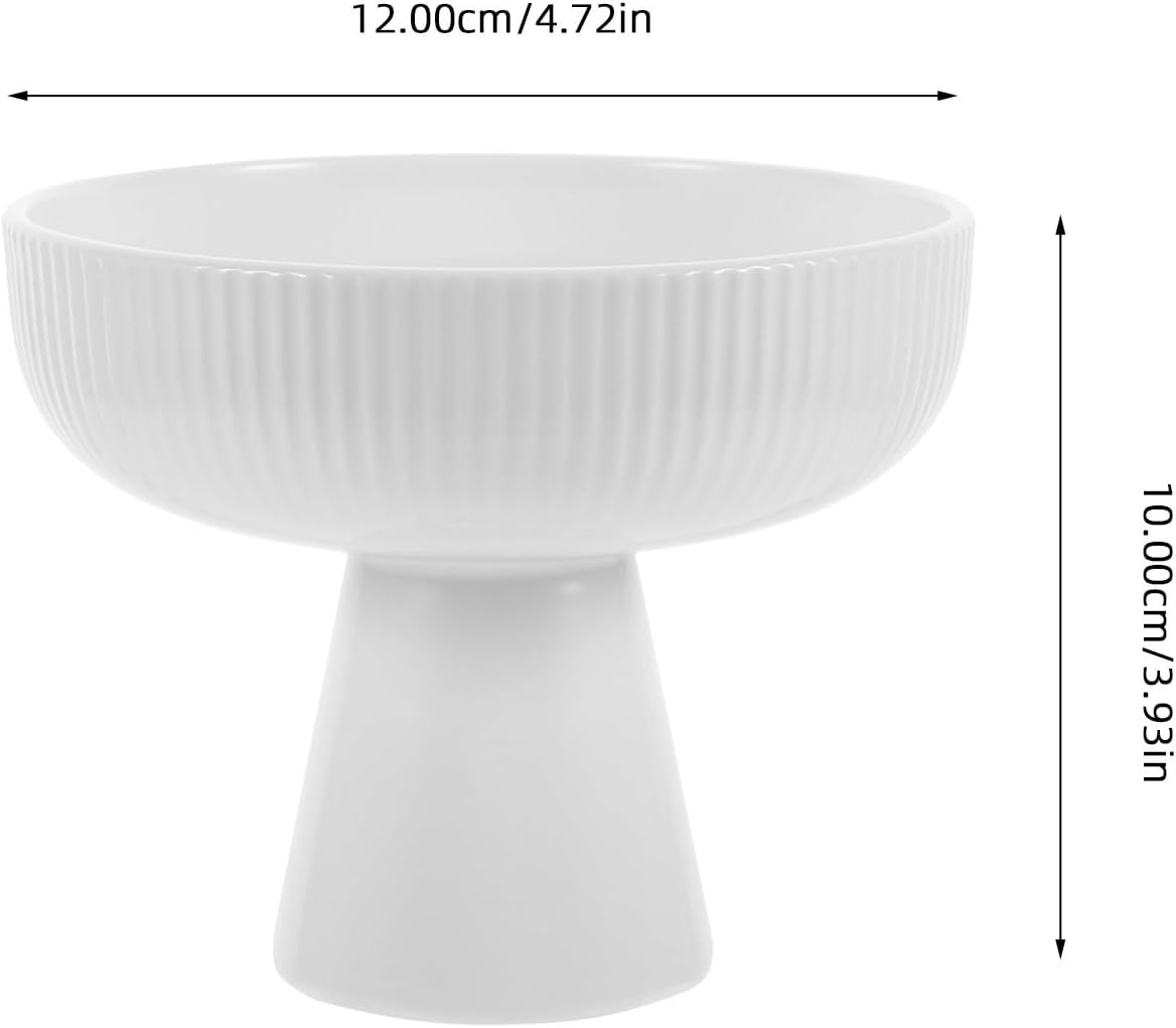 VOSAREA 2pcs Ceramic Dessert Cups White Ice Cream Bowls Nordic Style Sundae Parfait Cups for Home Use