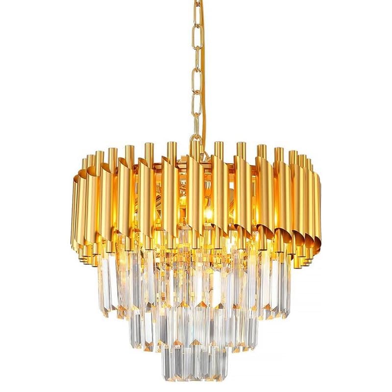 Image of SUANI Modern Crystal Black Gold Chandeliers with Ceiling Light Fixture for Living Room |Jhoomer | Chandelier for Restaurant | Jhoomar for Hotel | Light Fixture Chandelier Bedroom and Hallway 300Mm