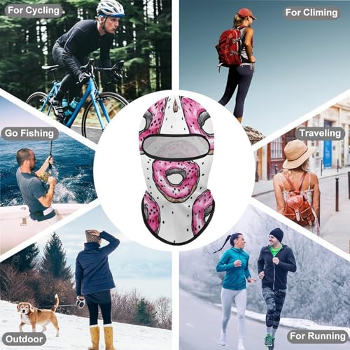 Balaclava Face Mask for Men Women Peach Donut Pattern Full Mask for Outdoor Sport Cycling Fishing Cap miniatura 6