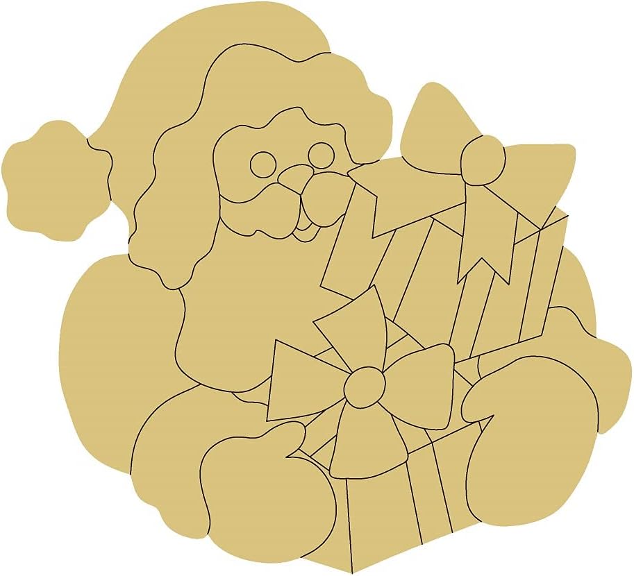 Santa Design by Lines Cutout 1 Item Per Pack Door Hanger Christmas Décor Holiday Unfinished Wood MDF Shape Canvas Style 10 Art 1 (24)