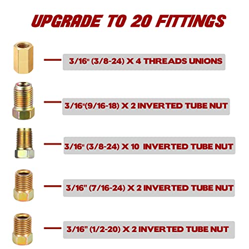 ANSIKE 3/16 Brake Line 25 Ft Copper Coated Flexible Tube Roll + Brake Line