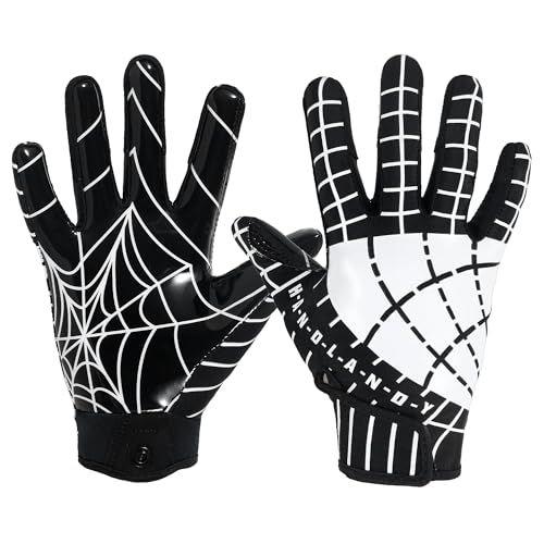 AIGEVTURE Youth Football Gloves Kids Inspired Receiver Gloves Boys Girls Unmatched Grip Comfort Black and White Small