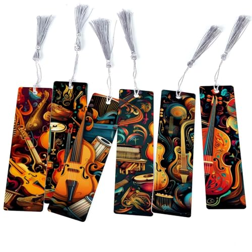 Marque-pages motif instrument de musique : lot de 6 pour vos proches lecteurs