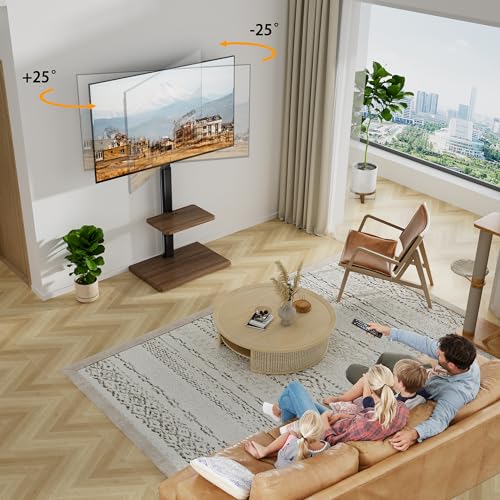 undefined FORGING MOUNT テレビスタンド 隠しキャスター付き 壁寄せテレビスタンド 26~65インチ対応 耐荷重40kg TVスタンド キャスター付き 自立式 壁寄せ ハイタイプ 棚板付きテレビ台 VESA規格400×400mm 高さ調節 左右首振り 家用/業務用 ウォルナット の商品画像 7
