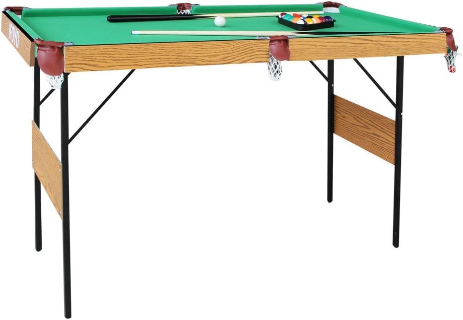 KAKIBLIN Folding Pool Table Set Mini Billiard Table Portable Table Top Snooker Game Table with All Accessory, Simple Assembly