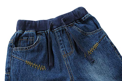 Boy Jeans Denim Pants Kids Elastic Waist Casual Jeans Breathable Adjustable Drawstring Trousers2