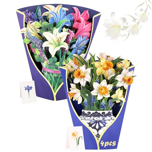 La Mejor Selección de Tarjetas de felicitación los más recomendados. 43 OYANIA 2Piezas Tarjeta Pop-Up Flores de Felicitación con Sobre,Tarjeta de Felicitación de Flores en 3D,El Mejor Regalo para Cumpleaños,Día del Profesor,Aniversario de...
