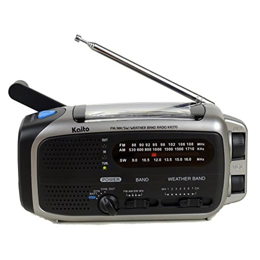 Kaito KA370 Voyager Solar/Crank AM/FM/SW NOAA Weather Radio with 5-LED Flashlight, Black