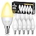 Fulighture Lampadine LED E14, LED Candela C37, Luce Bianca Calda 3000K 350lm, 3,5W Equivalenti a 35W, Non Dimmerabile, LED Oliva per Lampadario/Lampada da Parete/Lampade a Sospensione, 10 Pezzi