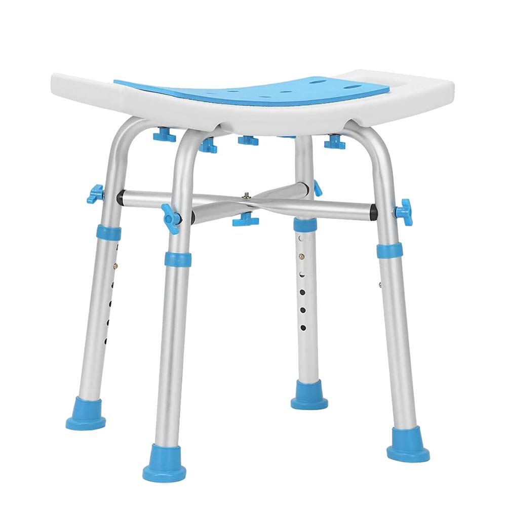 MSQL Taburete de Ducha para Trabajo Pesado 244 lbs Asiento de baño Silla Banco de baño con manija, Altura Ajustable Ensamblaje sin Herramientas, para Personas Mayores, Ancianos, discapacitados