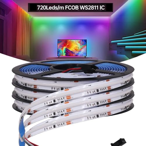 Tira LED COB RGB IP68 10 m 12V WS2811 IC 720 LEDs/m miniatura 7