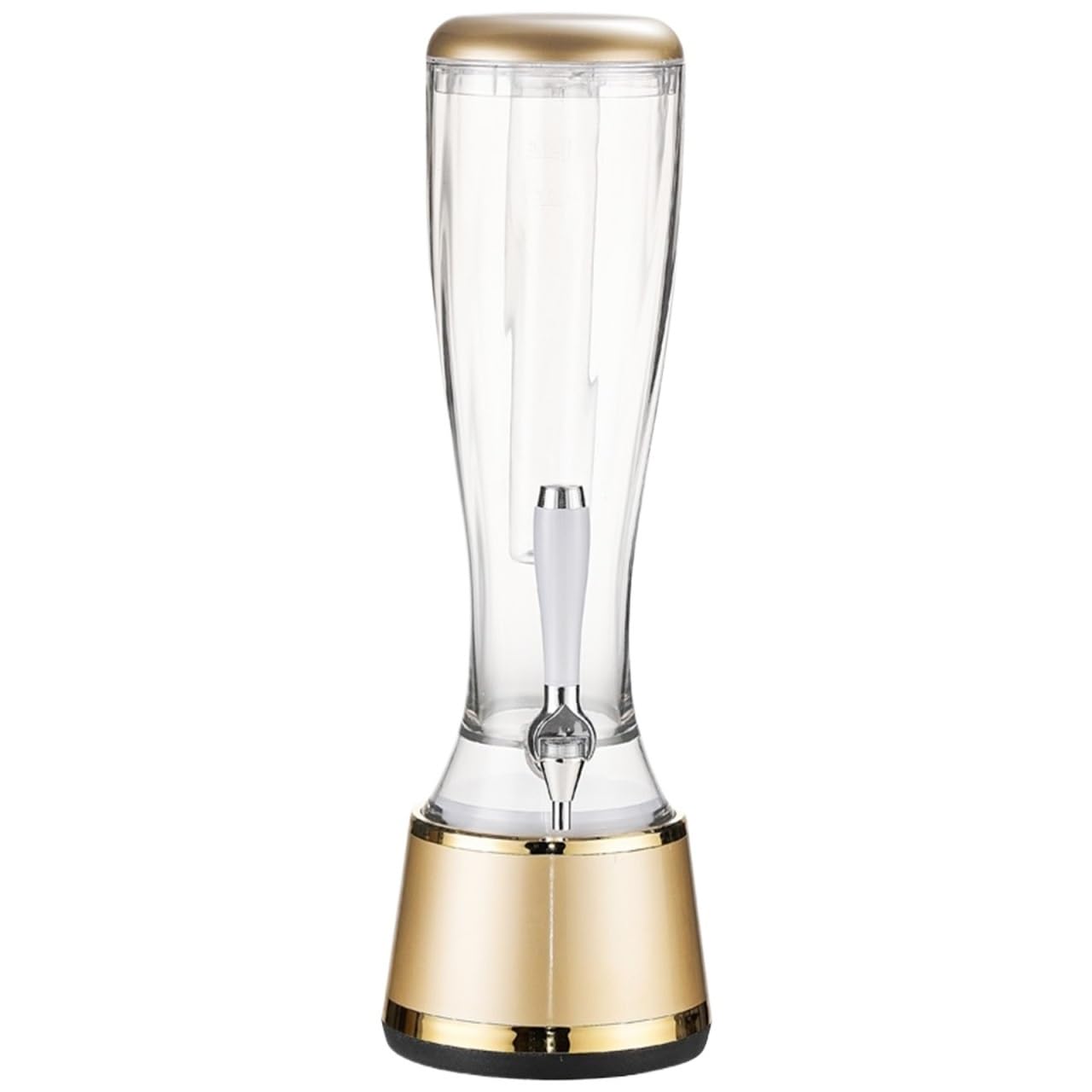MYUYEE Beverage Dispenser,Juice Beer Dispenser Rechargeable Beverage Dispenser With Light Icicles Drink Tower (Gold 15X60.5Cm)