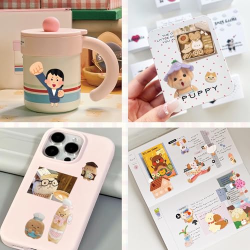 Image of Japanese Kawaii Sticker Book, 30 Sheets, 800 Pieces, INS Style Cute Cartoon Animals, Waterproof for Journaling, Scrapbooking, Planners (Pink)