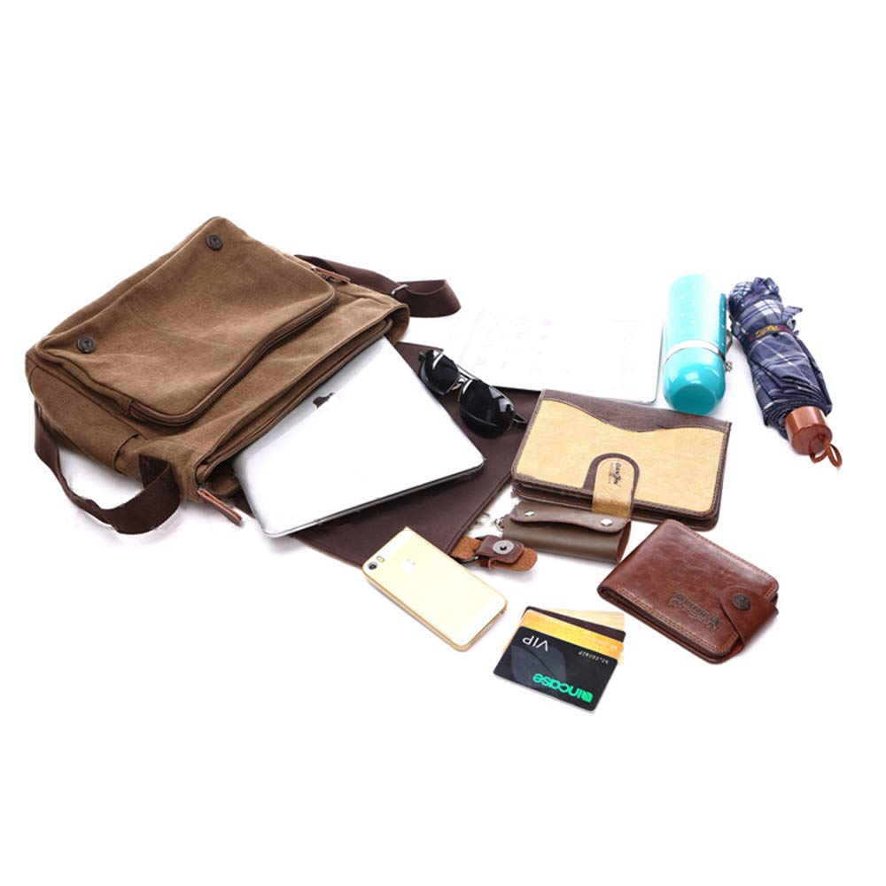 Bolso Bandolera de Hombro Lienzo Laptop Maletín Bolsa para la Escuela