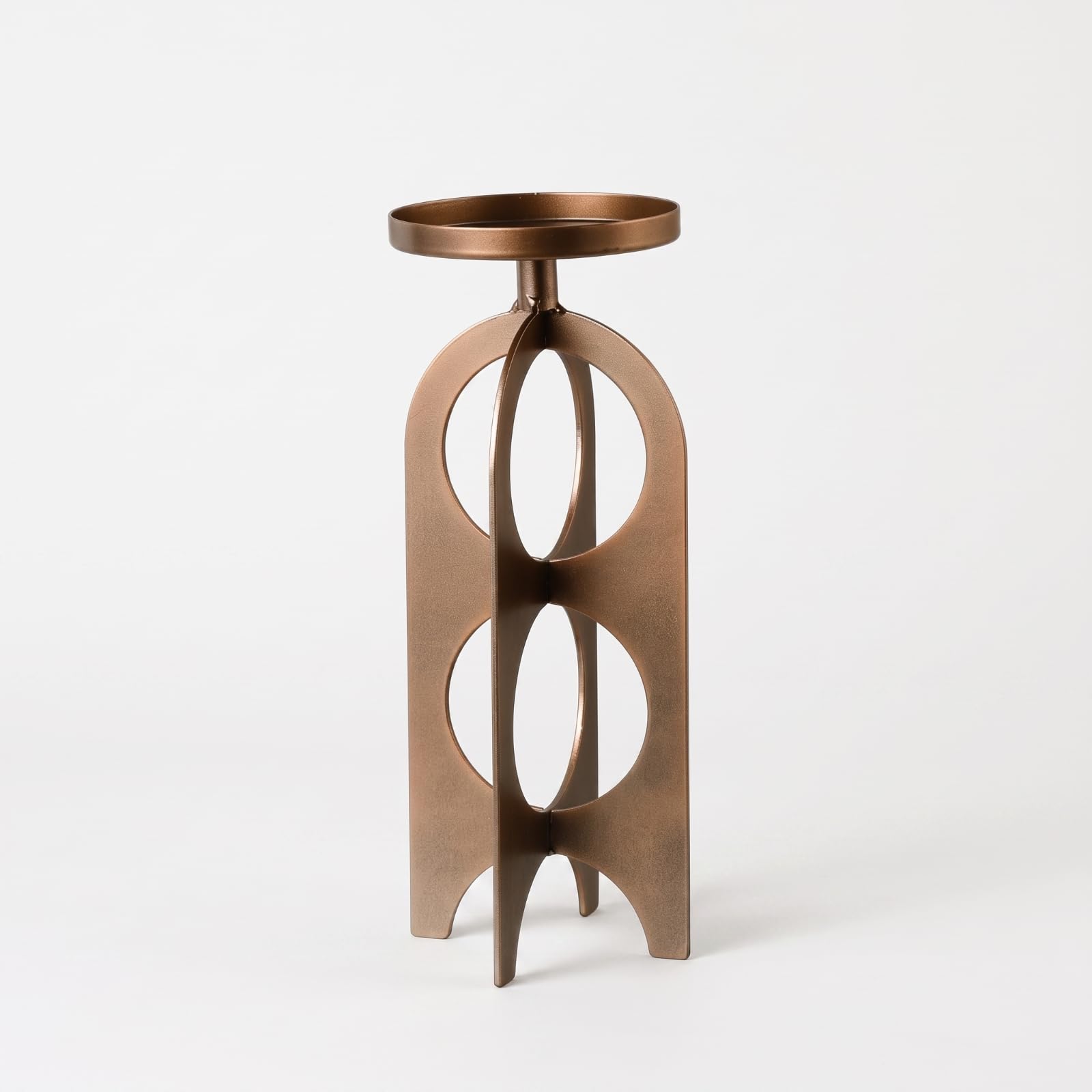 Kerzenständer Kerzenhalter Leuchter Laterne Metall mit Schlankem Offenen Und Harmonischer Form für Edles Ambiente für Sideboard Beistelltisch Empfangsbereich Showroom Dekoration 30cm