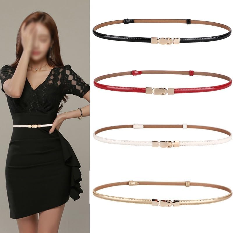 HBJWOV Women's Slim Leather Belt Decoration Shirt With Dress Versatile Small Belt Waist Chain For Women3
