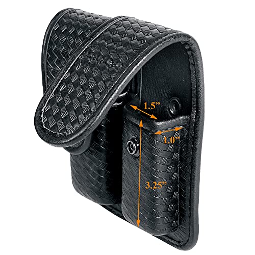Taftacfr Molded Double Mag Pouch Holster With Double And Single Stack Magazines .380, 9Mm & 40 Cal For S&W M&P Ruger Glock Walther H&K (Basketweave Artificial Leather) #TOP3