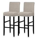Lellen Bar Stool Covers Set of 2,Stretch Washable Barstool Seat Covers Removable Bar Chair Covers with Backs,Counter Height Bar Stool Chair Covers for Kitchen Dining Room Cafe