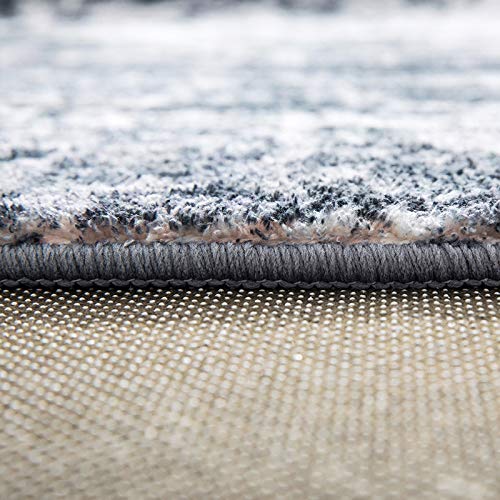 Tapis gris clair imitation cachemire doux et antidérapant - 6