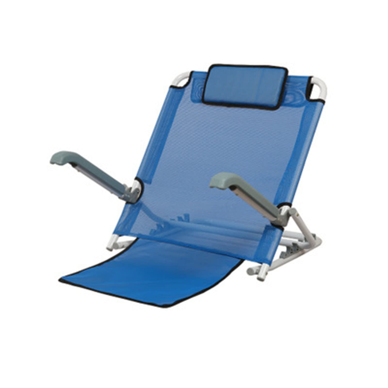 Dossier de lit réglable avec accoudoirs bleu pour soutien dorsal incliné