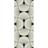 Couleur: Multicouleur Sticker Porte Éventail Bleu et Blanc, Déco Intérieure, 204 cm X 83 cm - Habillez Vos Murs et Portes avec Style et Élégance !