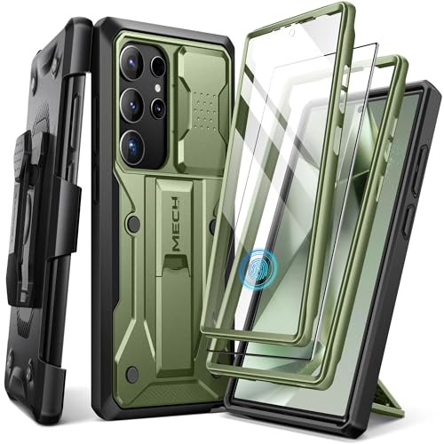 Coque cache appareil photo coulissant Samsung S24 Ultra robuste verte