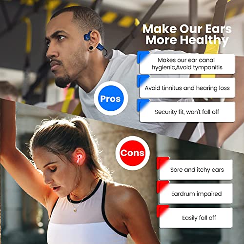 Image of Bone Conduction Headphones Bluetooth Wireless Sport Earphones Built-in Mic Multipoint Connection Sweatproof Open Ear Headset for Running Cycling Driving Workouts