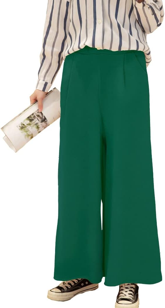 [Teddy] ガウチョパンツ 裏起毛 秋冬 ワイドパンツ レディース 無地 ボア スウェット p072