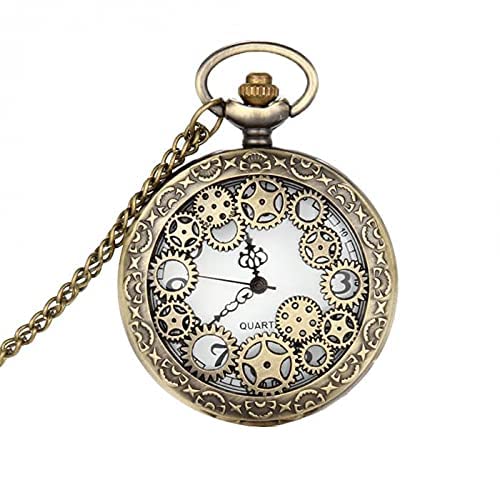 Vintage Pocket Watch Keychain Antique Steampunk Gear Design Quartz Pendant Key Ring for Men Women | Classic Retro Chain Key Holder Gift-image-39