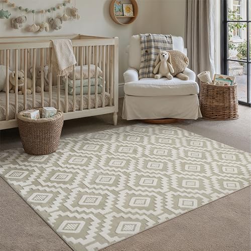 Teppich Wohnzimmer 80x150cm Boho Schlafzimmer Waschbarer Groß Teppiche 3D Effekt Gegend Kurzflor Flauschig Rutschmatte Esszimmer Kinderzimmer Bettvor