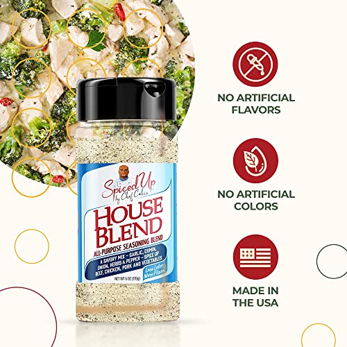 Spiced Up By Chef Calvin - Pack Of 2 Seasonings, Italian Seasoning & Savor House Blend All Purpose Seasoning For Meat, Pasta, Seafood And Veggies #TOP4