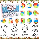 🎄 Juego de rompecabezas de metal: un rompecabezas de alambre de metal se esconde detrás de cada puerta del calendario de adviento. Los niños pueden abrir una ventana todos los días. A partir de diciembre todos los días ha terminado un rompecabezas, la Navidad vendrá en tus sorpresas y expectativas.