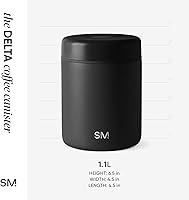 Vista 5 de Simple Modern Delta - Recipiente de café hermético al vacío con tecnología de sellado automático, recipiente de acero inoxidable forrado de cerámica